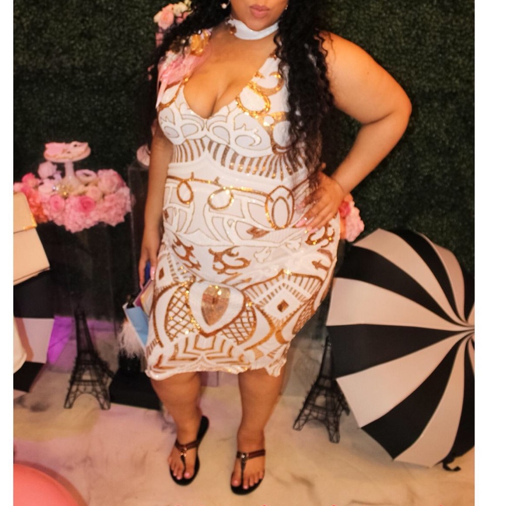 Gold & white custom made dress